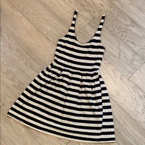 Navy and white stripe dress, size S
